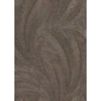   A természet finom motívuma - Hosszú íves tollak 3D rajzolata bronzos-barnás és antracit árnyalatok tapéta