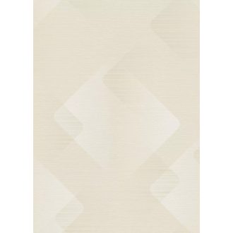   Egymásba mosódó nagyformátumú rombuszok geometriai mintája árnyalt krémszín bézs és gyöngyházfényű fehér tónus tapéta