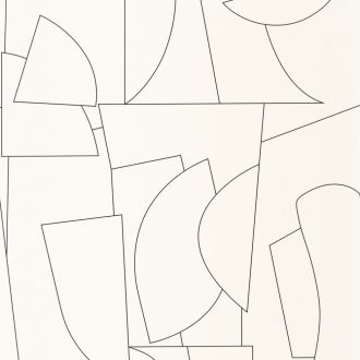   Könnyed minimalista grafikus 3D kontúrminta fehér és fekete tónus tapéta