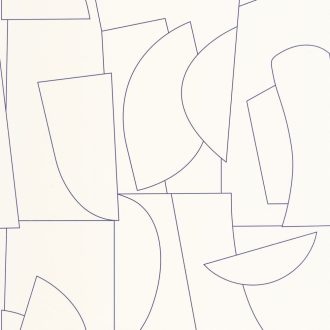   Könnyed minimalista grafikus 3D kontúrminta fehér és elektrokék tónus tapéta