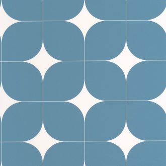   Kitérő a 70-es évekbe - Vintage 3D lekerekített élű négyzetek mintája fehér és világos benzinkék tónus tapéta