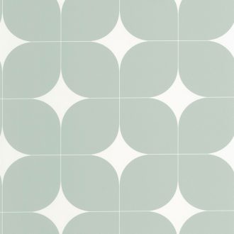   Kitérő a 70-es évekbe - Vintage 3D lekerekített élű négyzetek mintája fehér és vízzöld tónus tapéta