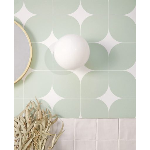 Kitérő a 70-es évekbe - Vintage 3D lekerekített élű négyzetek mintája fehér és vízzöld tónus tapéta