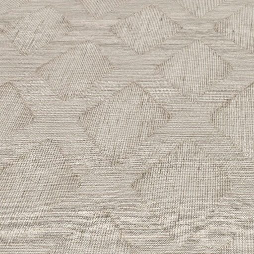 Rombusz és halszálka mintázat találkozása - texturált geometriai elegancia krém bézs és szürkésbézs tónus tapéta