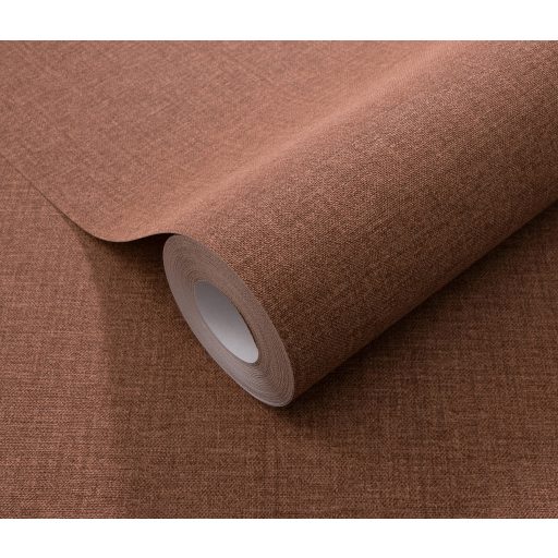 Elegáns textilhatású stukturált minta terrakotta/rozsdavörös és mogyoróbarna tónus tapéta