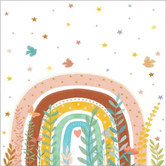   Az álmodozás itt kezdődik - Szivárványkapu a falon fehér és sokszínű tónus "M" falpanel