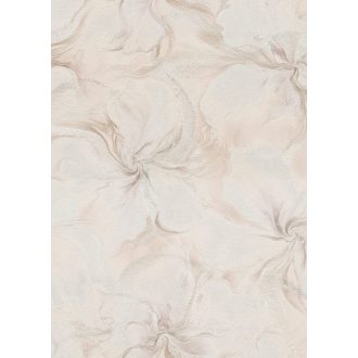   Szinte láthatatlan finoman rajzolt akvarell virág/szirom motívum púderrózsaszín krémfehér és szürkésbézs tónus csiilogó hatás tapéta