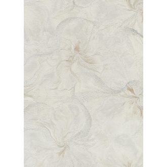   Szinte láthatatlan finoman rajzolt akvarell virág/szirom motívum bézs törtfehér és homokszín tónus csiilogó hatás tapéta