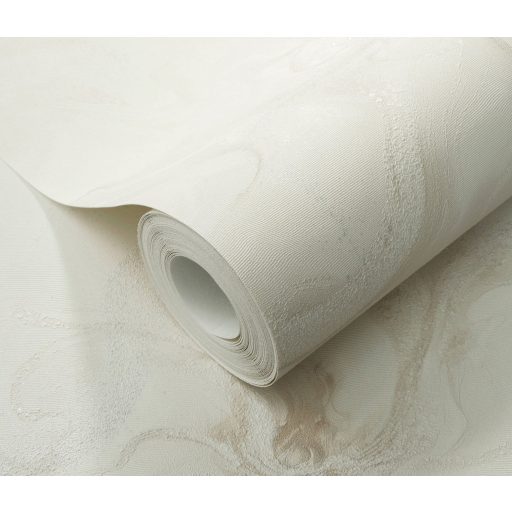 Szinte láthatatlan finoman rajzolt akvarell virág/szirom motívum bézs törtfehér és homokszín tónus csiilogó hatás tapéta