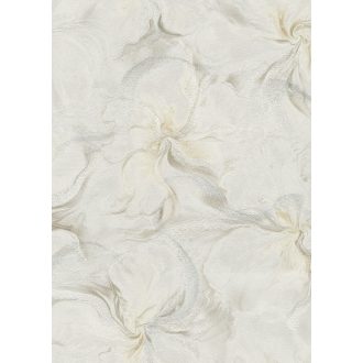   Szinte láthatatlan finoman rajzolt akvarell virág/szirom motívum krémfehér bézs és pezsgőszín tónus csiilogó hatás tapéta