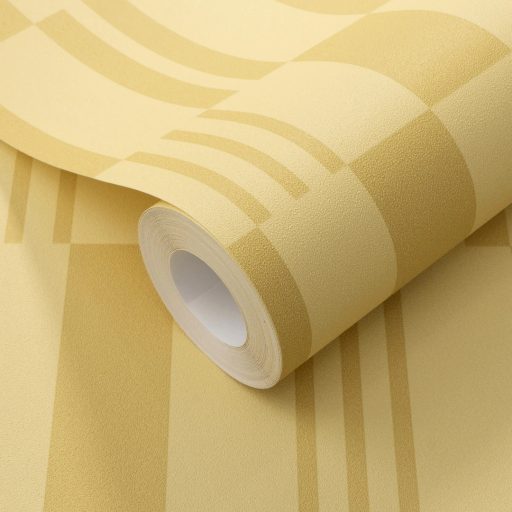 A mediterrán nyár koncentrátuma! Precíz geometrikus "kockás" minta tojáshéj és pezsgősárga tónus tapéta