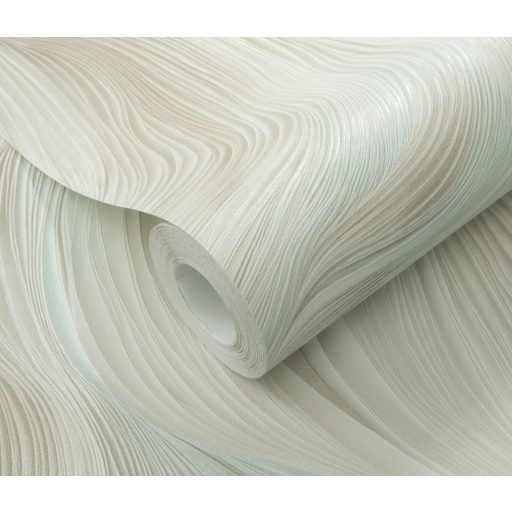 Természetes légies mozgás ritka szépen megörökített pillanata krémfehér menta/türkiz vajszín és ezüstszürke tónus fémes hatás tapéta