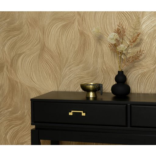 Természetes légies mozgás ritka szépen megörökített pillanata aranybarna karamell krém homok és arany tónus fémes hatás tapéta