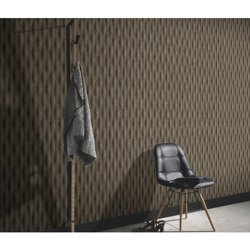 Hullámok organikus ritmusban természetes háromdimenziós minta szürkésbarna agyagszín kávébarna és füstszürke tónus tapéta