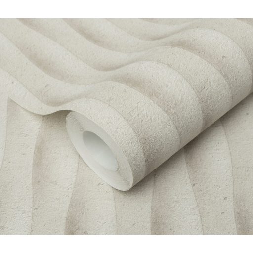 Hullámok organikus ritmusban természetes háromdimenziós minta törtfehér bézs és szürkésbézs tónus tapéta