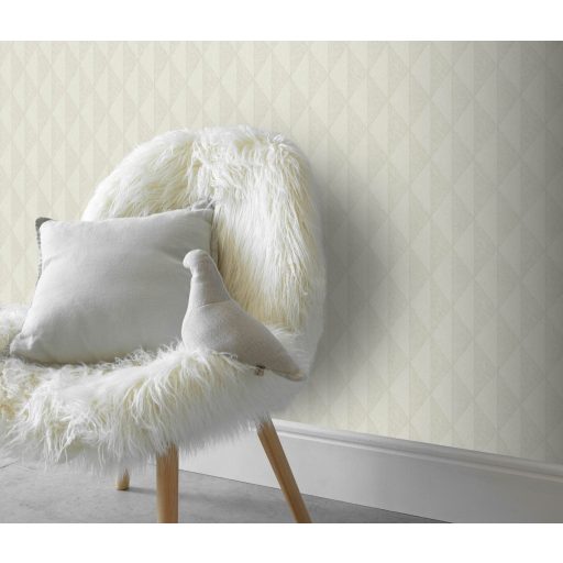 Változatos szőtt textúrájú rombuszokból épülő geometriai minta tejeskávé krémszín és elefántcsont tónus tapéta