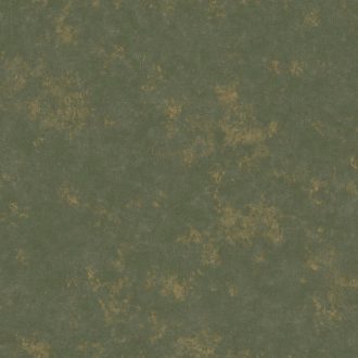   Jellegzetes szemcsézetű kerámiára hasonlító strukturált egyszínű irizáló minta khakizöld és arany tónus fémes hatás tapéta