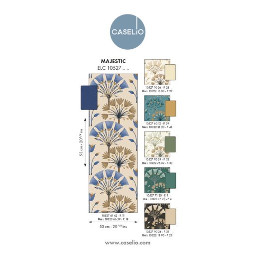 Geometrikus flóra megjelenítés - eleganciájával és stílusával kápráztat bézs antracit és arany tónus fémes hatás tapéta