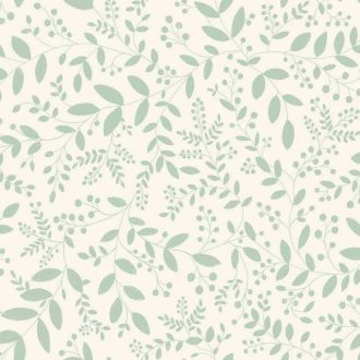   Könnyed és friss lombozat/levél "mikro"minta krémfehér és vízzöld tónus tapéta