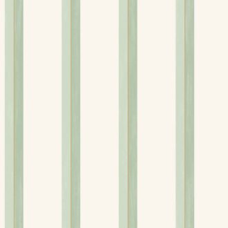   Kéttónusú vonalazású arany díszítésű izgalmas csíkos minta krémfehér vízzöld zöld és arany tónus tapéta