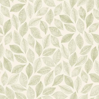   Valóságos növényi falfestmény vagy levélszőnyeg metszett minta fehér és mohazöld tónus tapéta