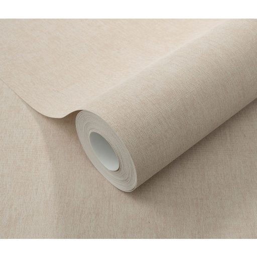 Finom és természetes vászonstruktúra egyszínű minta meleg bézs/világosbarna tónus tapéta