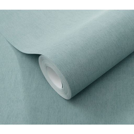 Finom és természetes vászonstruktúra egyszínű minta pasztell zöld/lágy tengerzöld tónus tapéta