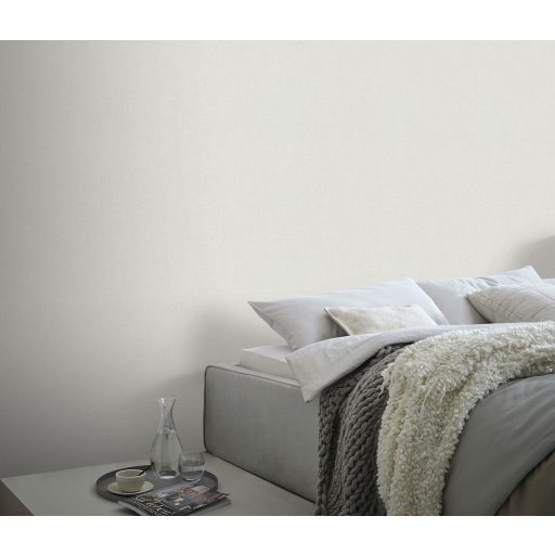 Finom és természetes vászonstruktúra egyszínű minta krém/krémszürke tónus tapéta