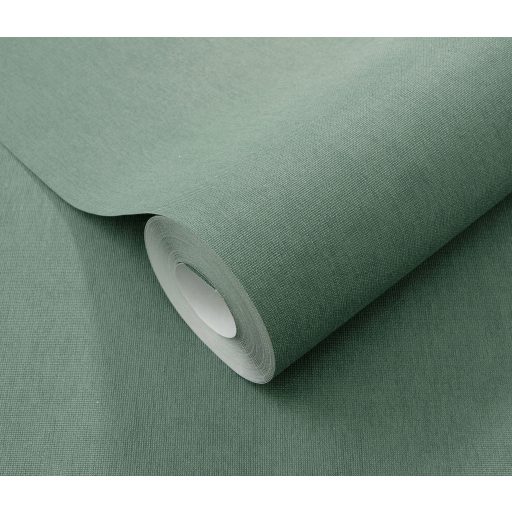 Finom és természetes vászonstruktúra egyszínű minta pasztell zöld/türkizzöld tónus tapéta