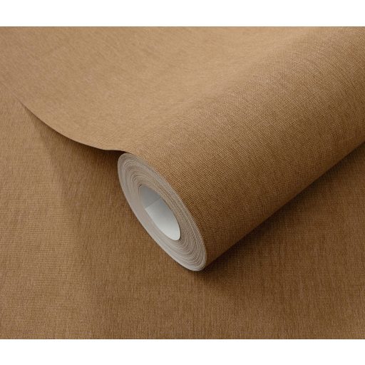 Finom és természetes vászonstruktúra egyszínű minta meleg barna tónus tapéta
