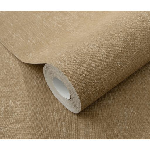 Finom és természetes vászonstruktúra egyszínű minta világosbarna/aranybarna tónus tapéta