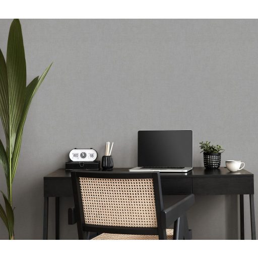 Finom és természetes vászonstruktúra egyszínű minta szürke/matt acélszürke tónus tapéta