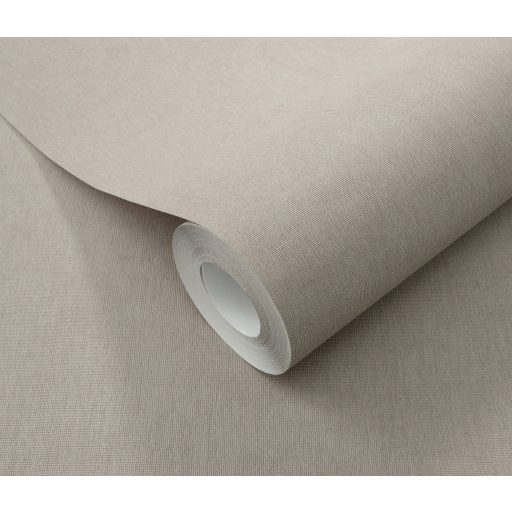 Finom és természetes vászonstruktúra egyszínű minta halvány szürkésbarna/taupe tónus tapéta