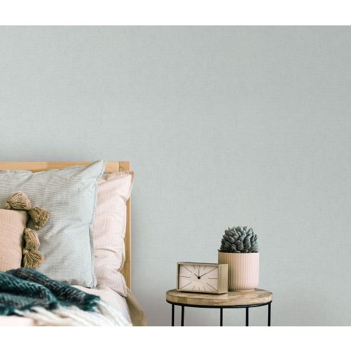 Finom és természetes vászonstruktúra egyszínű minta halványkék/jégkék/világos porcelánkék tónus tapéta