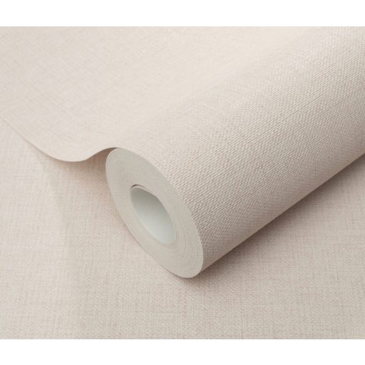 Homogén és részletgazdag egyszínű keresztirányú szövésminta halvány púderes rózsaszín tónus tapéta