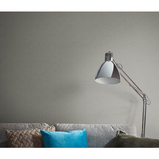 Homogén és részletgazdag egyszínű keresztirányú szövésminta szürkésbarna tónus tapéta