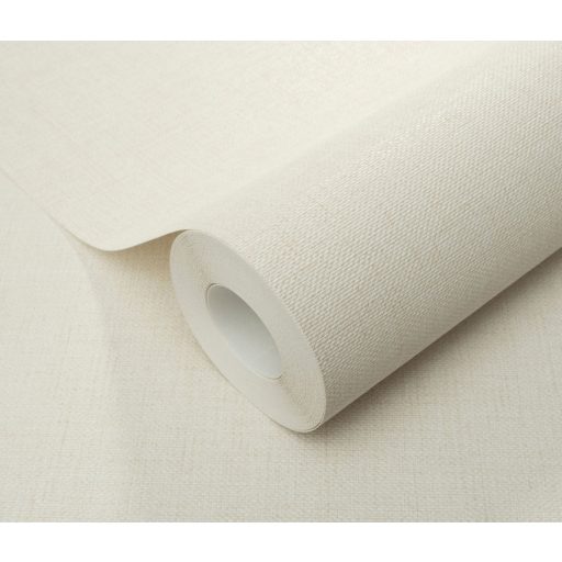 Homogén és részletgazdag egyszínű keresztirányú szövésminta krém/krémfehér tónus tapéta