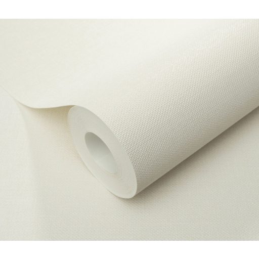 Homogén és részletgazdag egyszínű keresztirányú szövésminta krém/krémes-fehér tónus tapéta