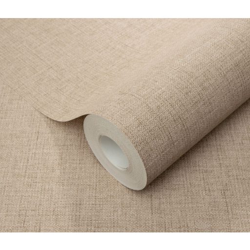 Homogén és részletgazdag egyszínű keresztirányú szövésminta meleg bézs/homokbarna tónus tapéta