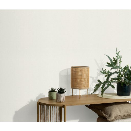 Finom függőleges vonalvezetésű barázdák - egyszínű texturált minta fehér tónus finom fény tapéta