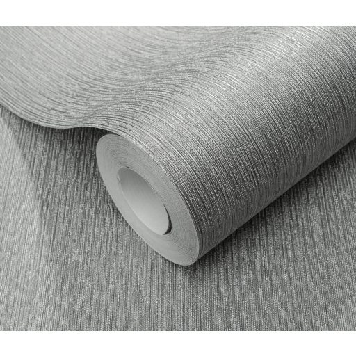 Finom függőleges vonalvezetésű barázdák - egyszínű texturált minta szürke/hűvös ezüstszürke tónus finom fény tapéta