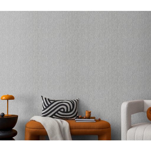 Finom függőleges vonalvezetésű barázdák - egyszínű texturált minta szürke/hűvös ezüstszürke tónus finom fény tapéta