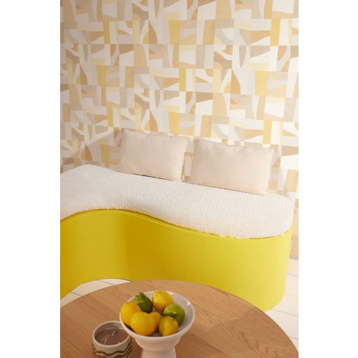 Dél-Franciaország íze! Absztrakt geometriai design vagy kortárs mozaik krém bézs és sárga tónus tapéta