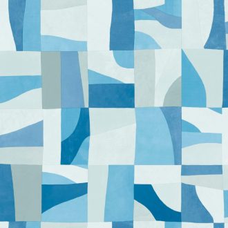   Dél-Franciaország íze! Absztrakt geometriai design vagy kortárs mozaik fehér szürke kék és azúrkék tónus tapéta