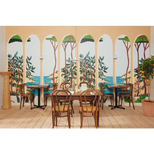 A Cote d' Azur egy festői öble az árkád alól "L" méret fehér bézs zöld és sokszínű tónus falpanel