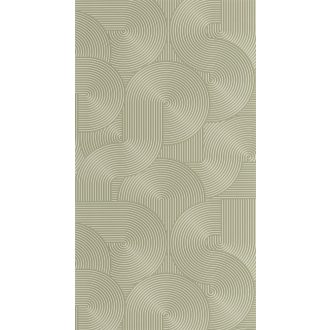   Ékszer a dobozban! Barázdált vonalak lágy íveket görbéket alkotó 3D grafikus retromintája világoszöld khakizöld és sötétzöld tónus tapéta