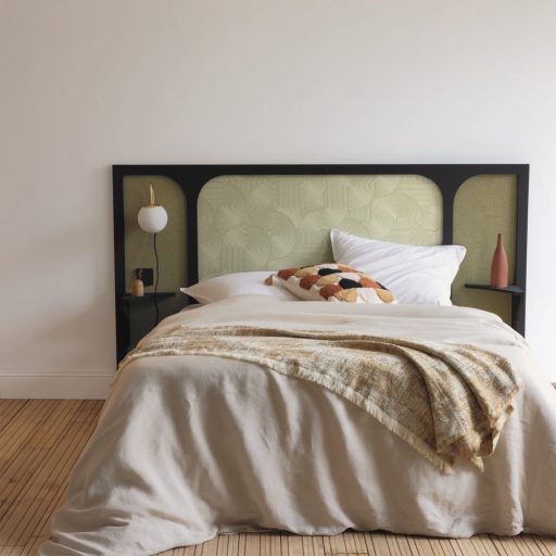 Ékszer a dobozban! Barázdált vonalak lágy íveket görbéket alkotó 3D grafikus retromintája világoszöld khakizöld és sötétzöld tónus tapéta