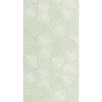   Ékszer a dobozban! Barázdált vonalak lágy íveket görbéket alkotó 3D grafikus retromintája fehér és vízzöld tónus tapéta