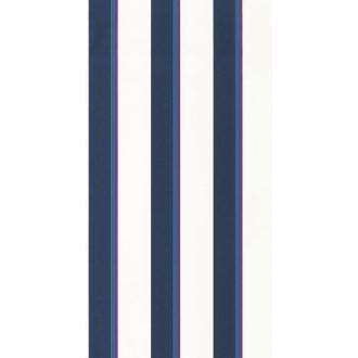   Modern és stílusos három árnyalatot kombináló 3D csíkos minta fehér kék padlizsánlila és sötétkék tónus tapéta