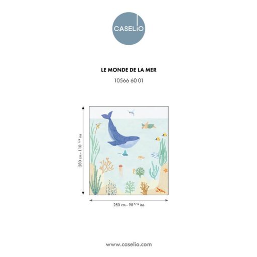 Tüneményes! Fenséges bálna barátaival a tenger fenekén akvarell megjelenítés "S" méret vízkék korall zöld és sokszínú tónus falpanel
